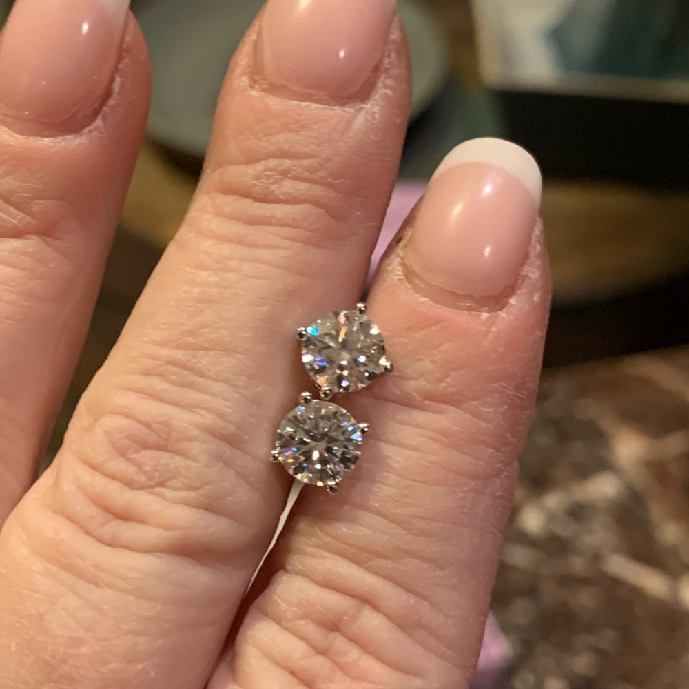 Moissanite Earrings- Beautiful 2 cttw. NIB